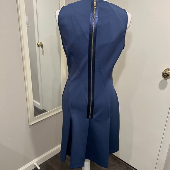 NWT Ted Baker Dark Navy Plain Neoprene Fit & Flare Skater Dress, Size 3 (US 8) - Picture 10 of 16